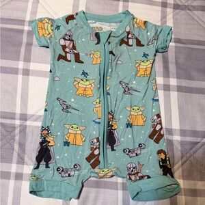 Little sleepies Star Wars The Child Short Sleeve One-Piece Romper - Teal